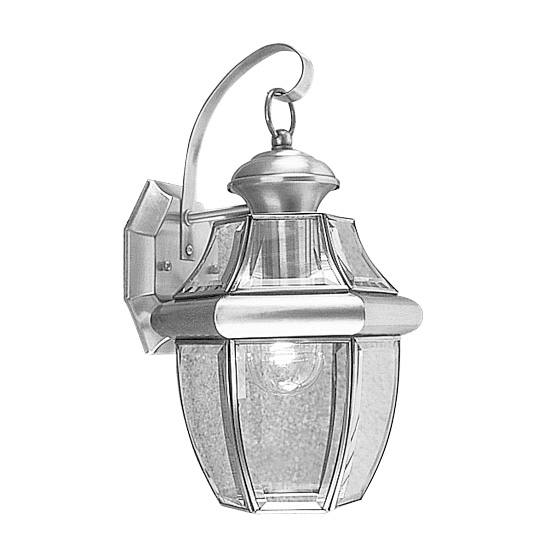 Livex Lighting 2151-91 Monterey Outdoor Wall Lantern in Brushed Nickel 